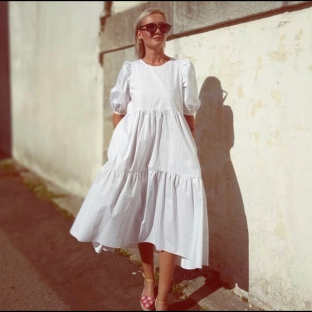 ZARA asymmetrical Poplin Dress